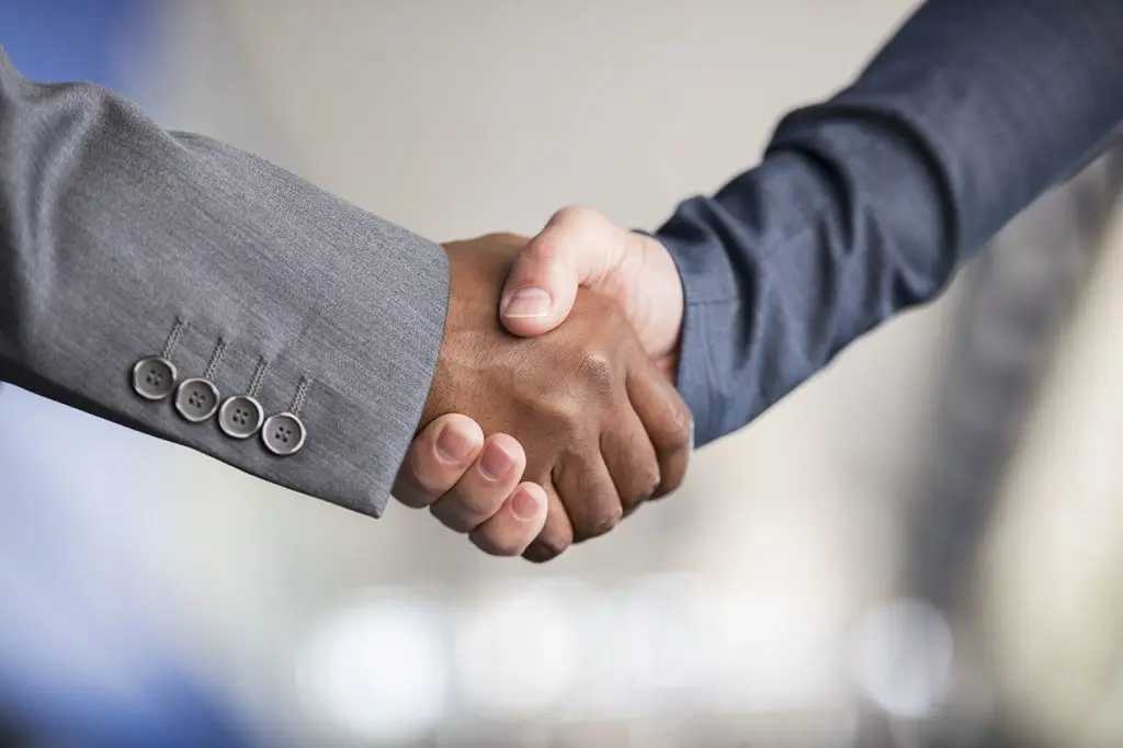 two business people shaking hands